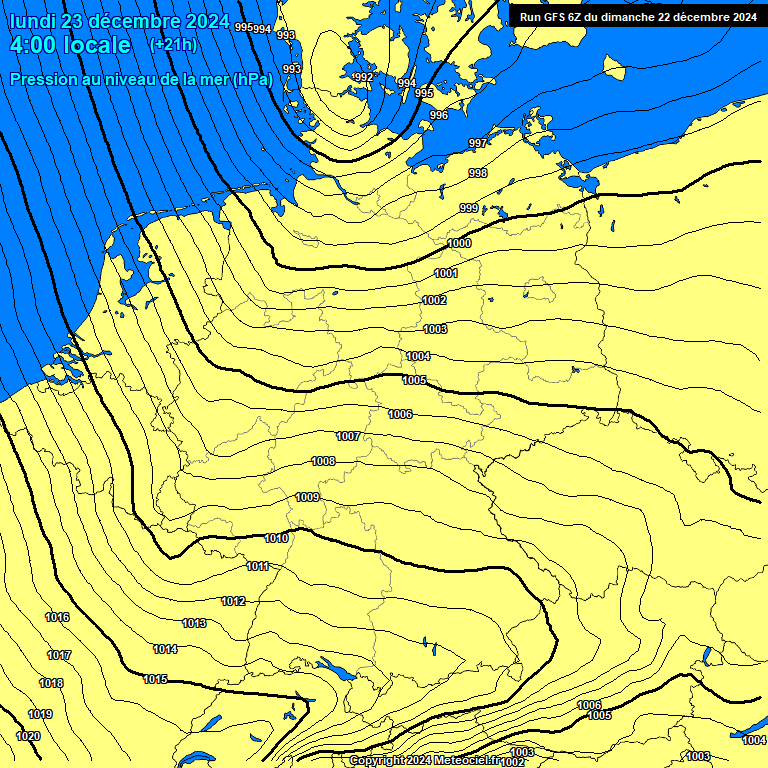 Modele GFS - Carte prvisions 