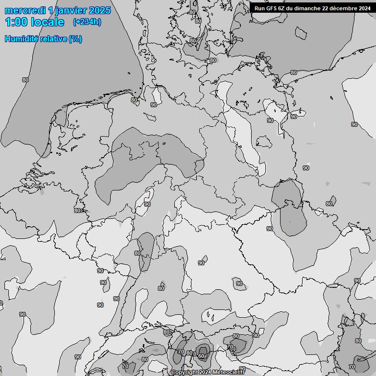 Modele GFS - Carte prvisions 