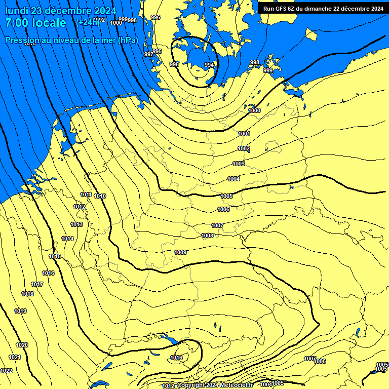 Modele GFS - Carte prvisions 