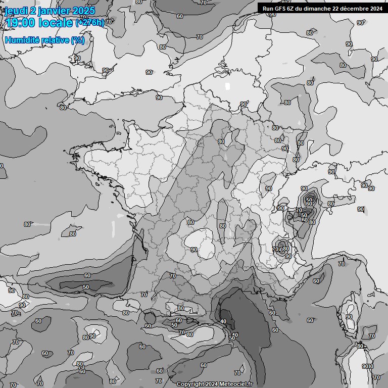 Modele GFS - Carte prvisions 