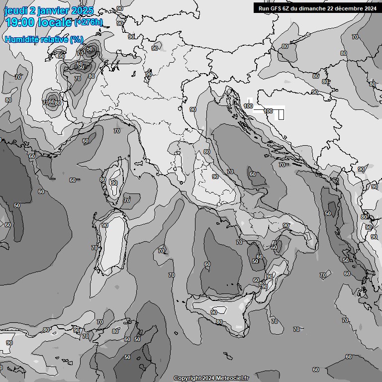 Modele GFS - Carte prvisions 