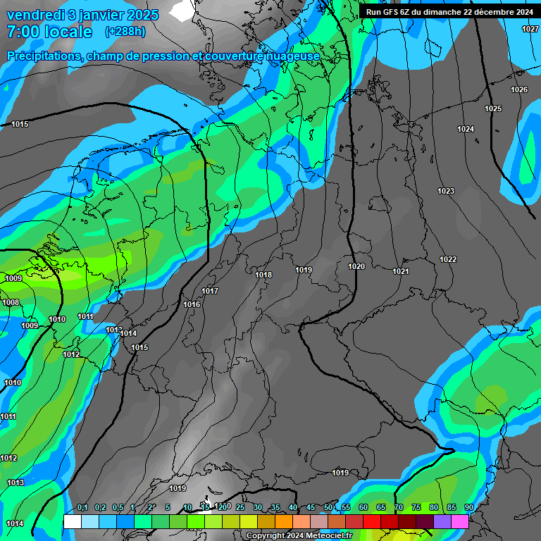 Modele GFS - Carte prvisions 