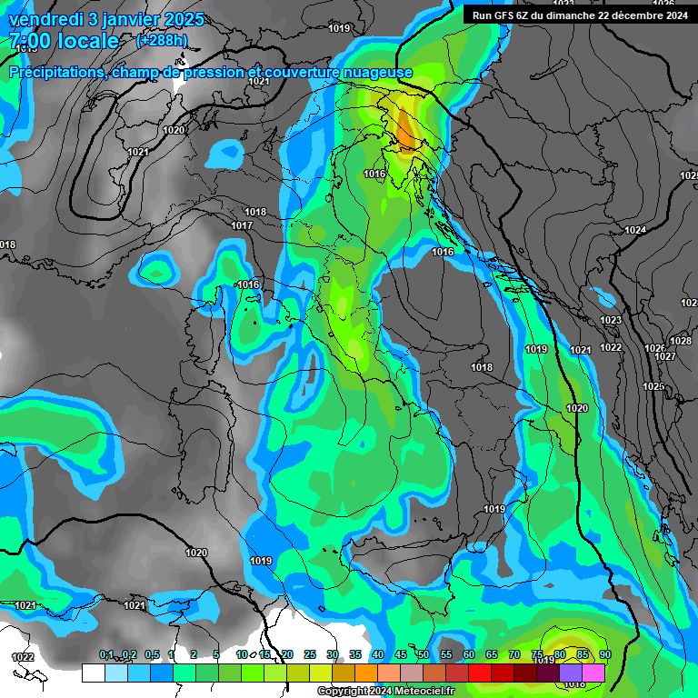 Modele GFS - Carte prvisions 