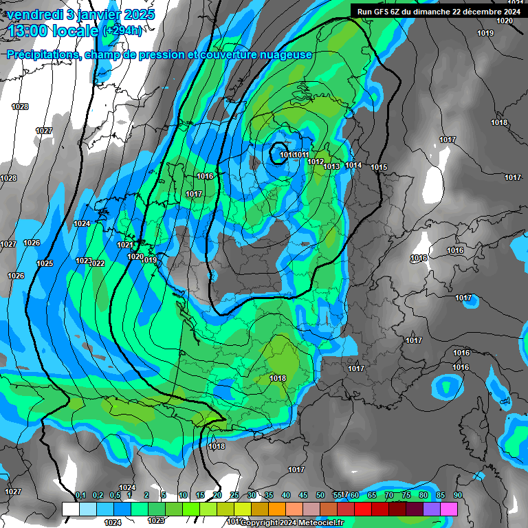 Modele GFS - Carte prvisions 