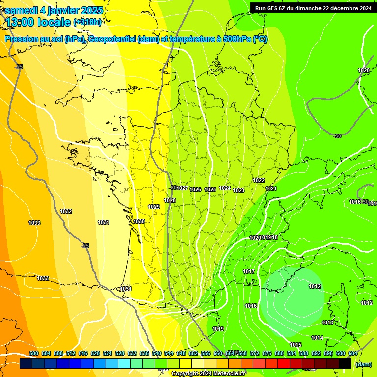 Modele GFS - Carte prvisions 