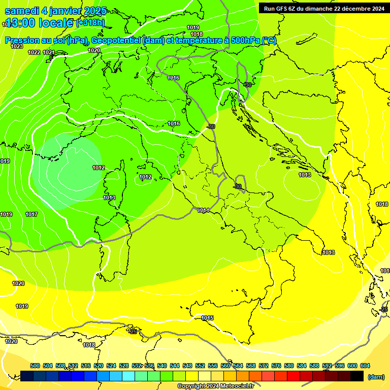 Modele GFS - Carte prvisions 