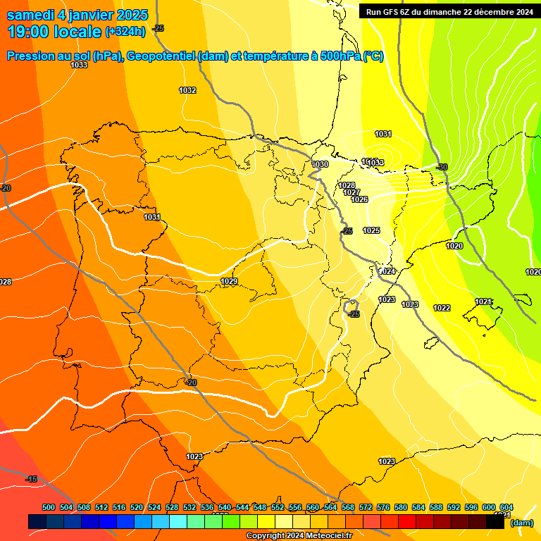 Modele GFS - Carte prvisions 