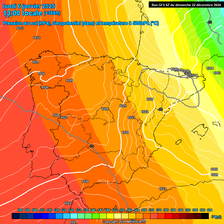 Modele GFS - Carte prvisions 