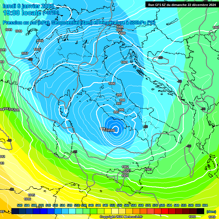 Modele GFS - Carte prvisions 