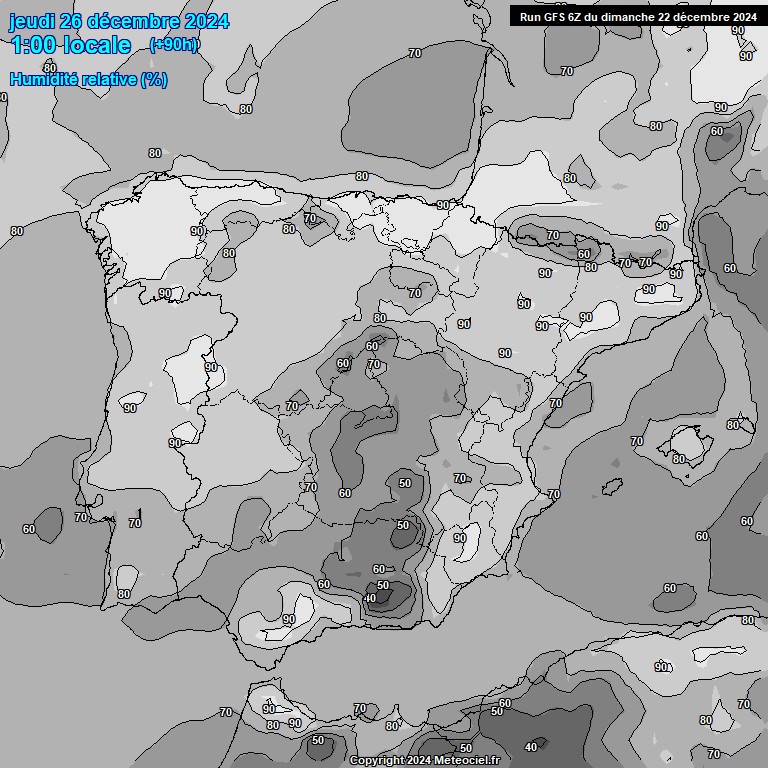 Modele GFS - Carte prvisions 