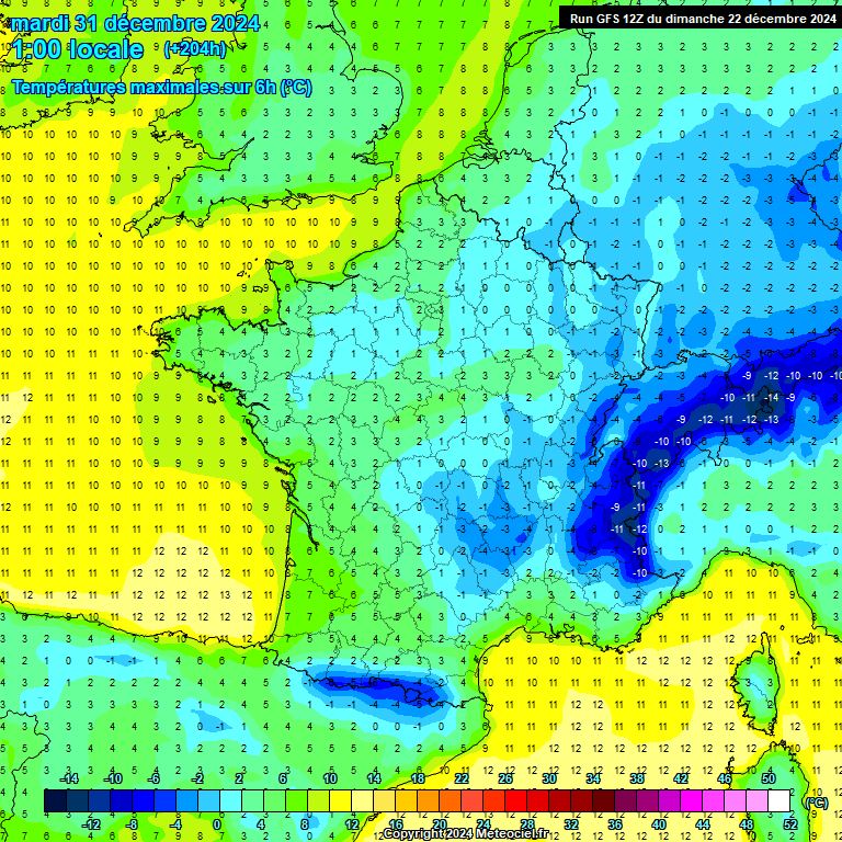 Modele GFS - Carte prvisions 