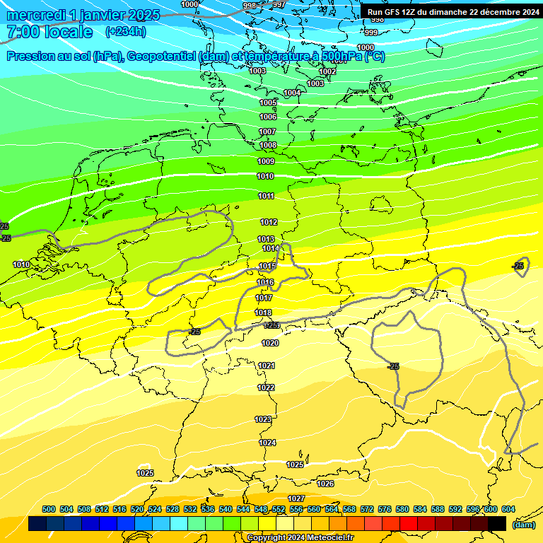 Modele GFS - Carte prvisions 