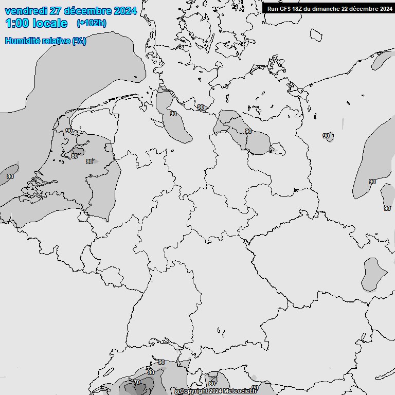 Modele GFS - Carte prvisions 