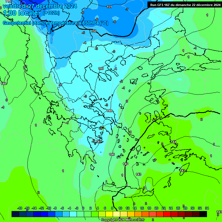 Modele GFS - Carte prvisions 