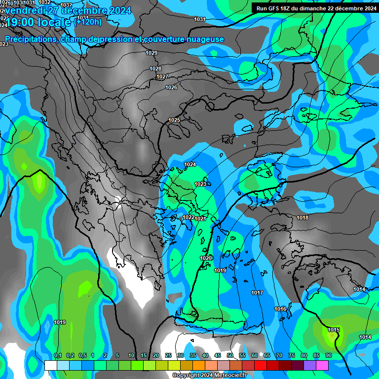 Modele GFS - Carte prvisions 