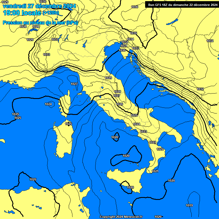 Modele GFS - Carte prvisions 