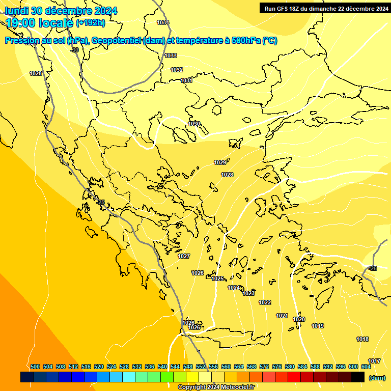 Modele GFS - Carte prvisions 