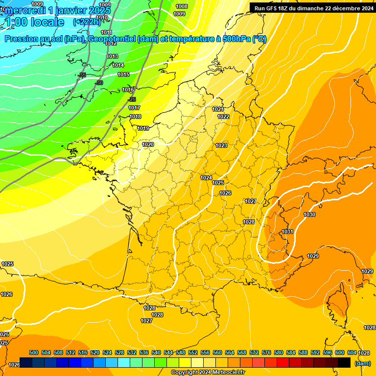 Modele GFS - Carte prvisions 