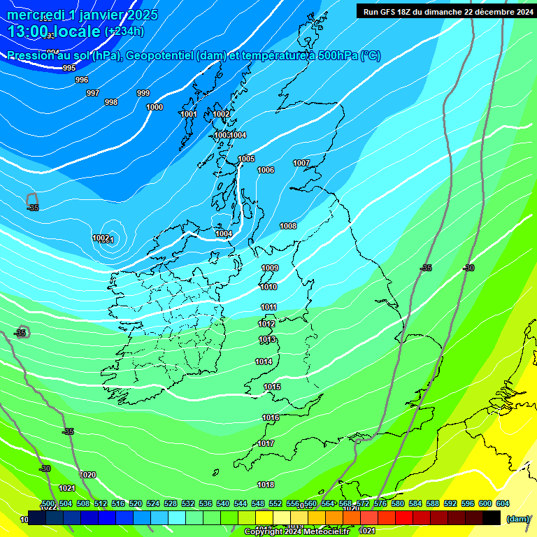 Modele GFS - Carte prvisions 