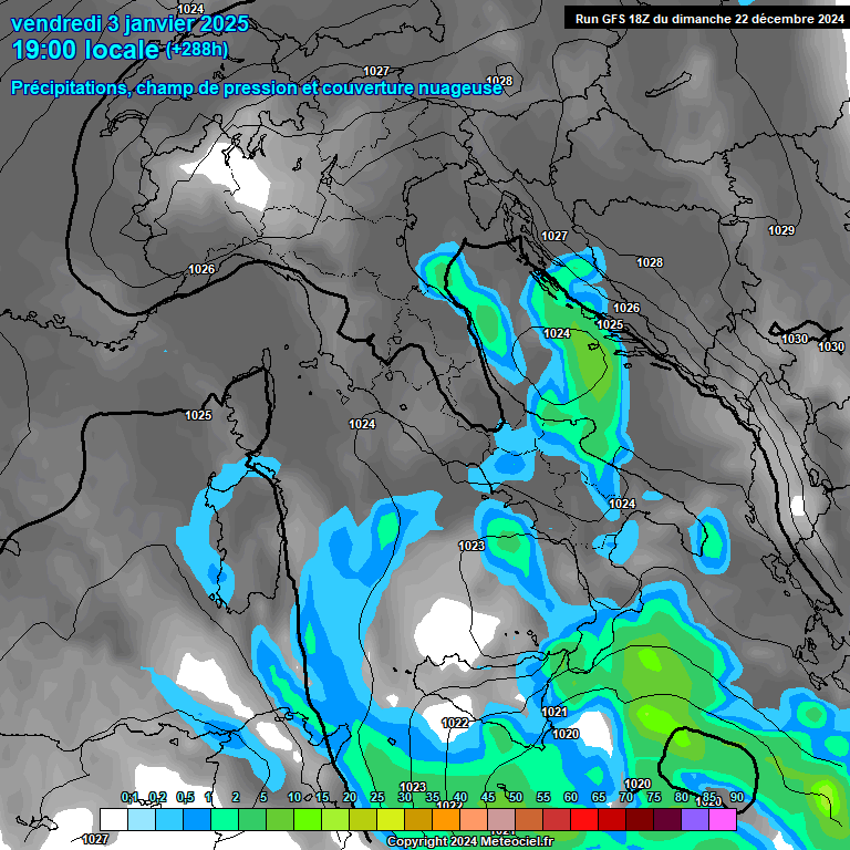 Modele GFS - Carte prvisions 