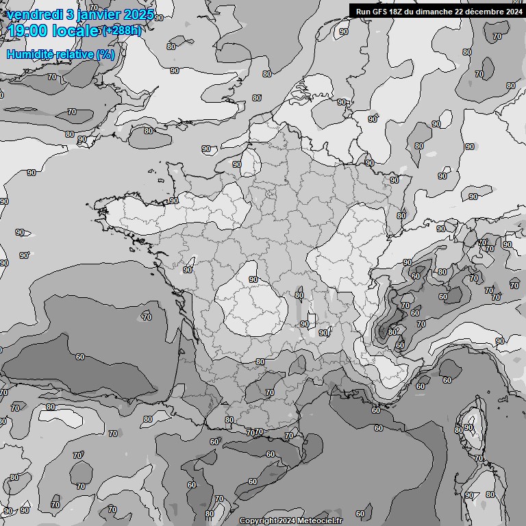 Modele GFS - Carte prvisions 