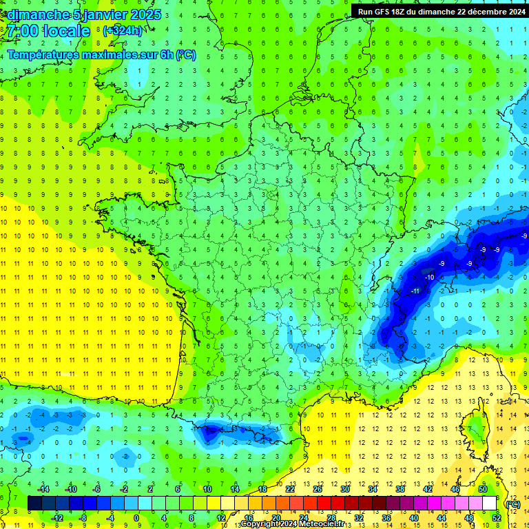 Modele GFS - Carte prvisions 