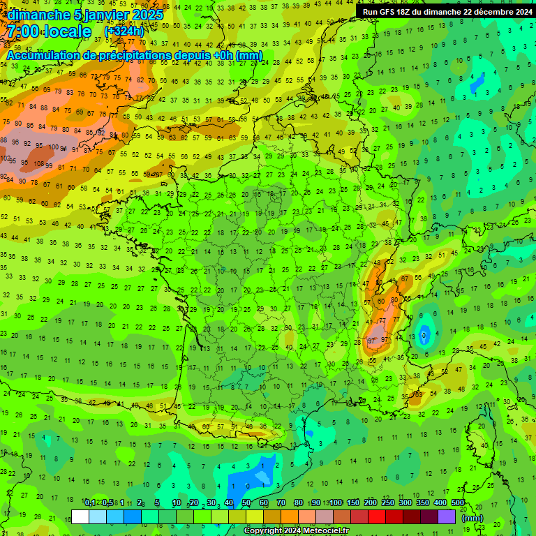 Modele GFS - Carte prvisions 