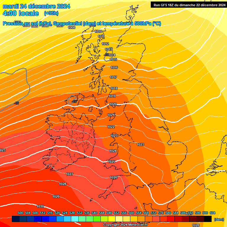 Modele GFS - Carte prvisions 