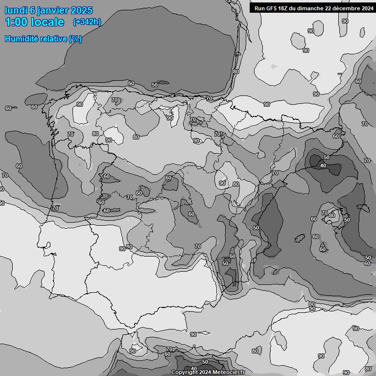 Modele GFS - Carte prvisions 