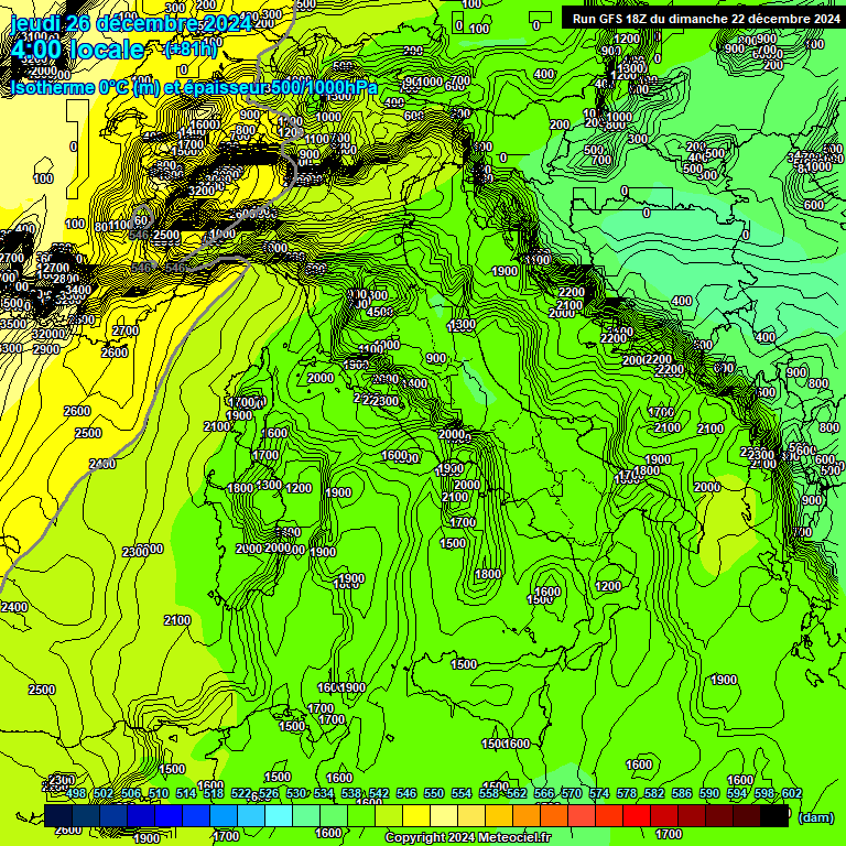 Modele GFS - Carte prvisions 