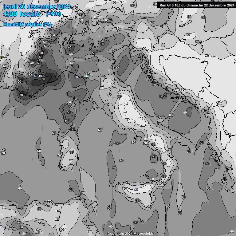 Modele GFS - Carte prvisions 