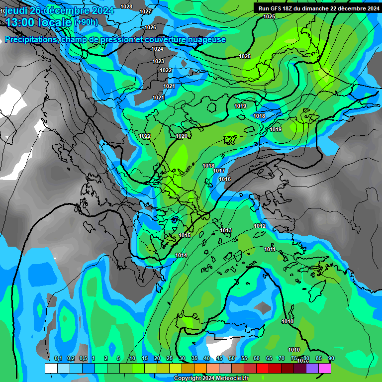 Modele GFS - Carte prvisions 