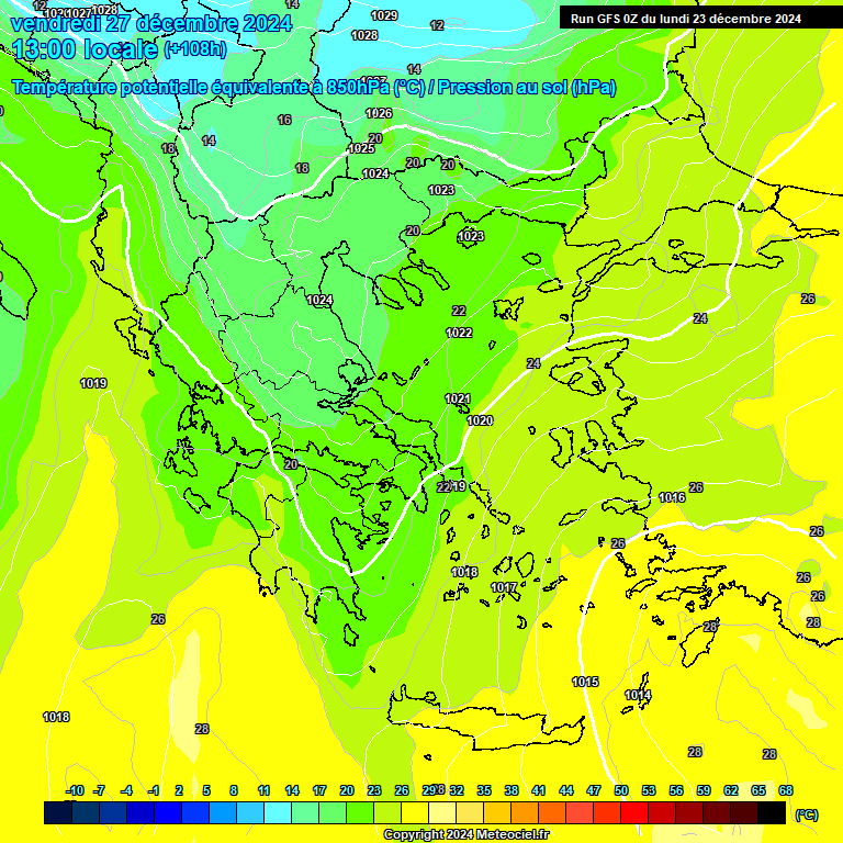 Modele GFS - Carte prvisions 