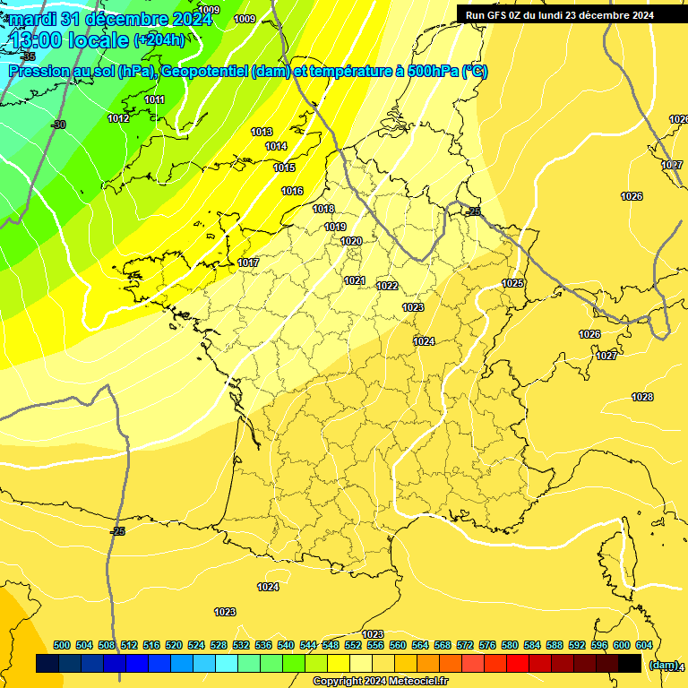 Modele GFS - Carte prvisions 