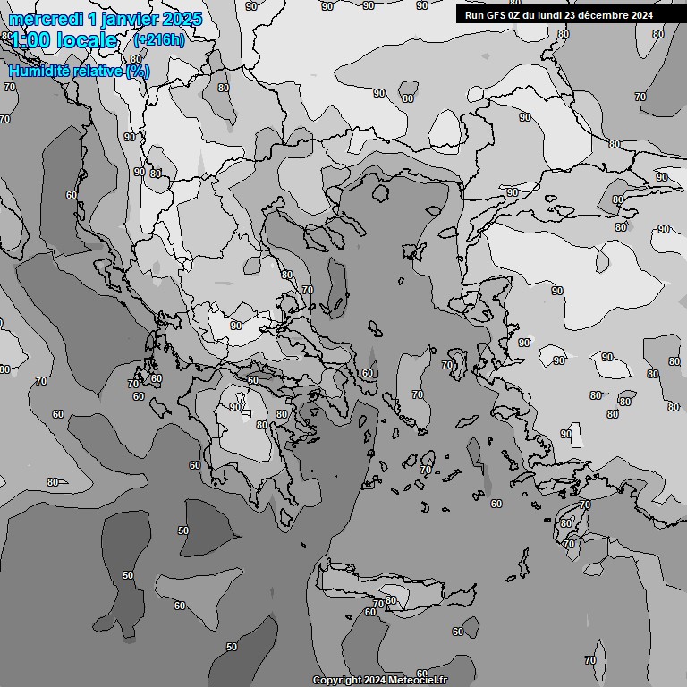 Modele GFS - Carte prvisions 