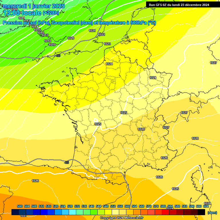 Modele GFS - Carte prvisions 