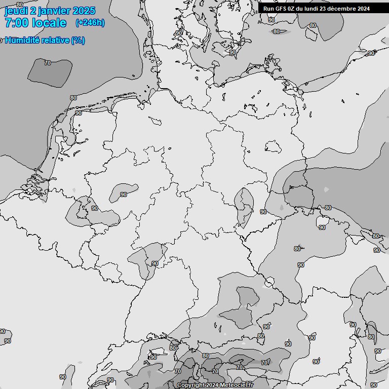 Modele GFS - Carte prvisions 