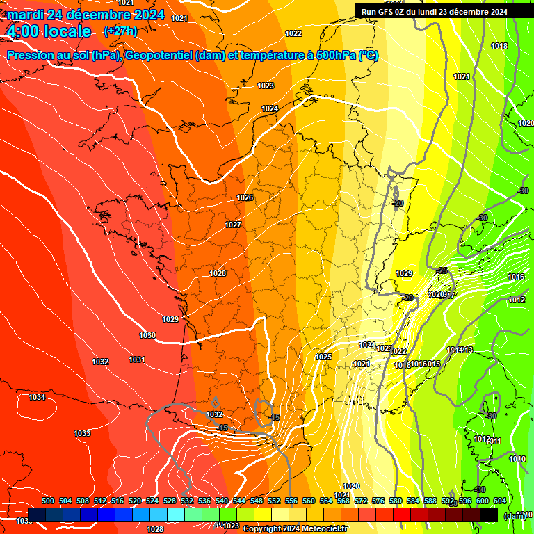 Modele GFS - Carte prvisions 