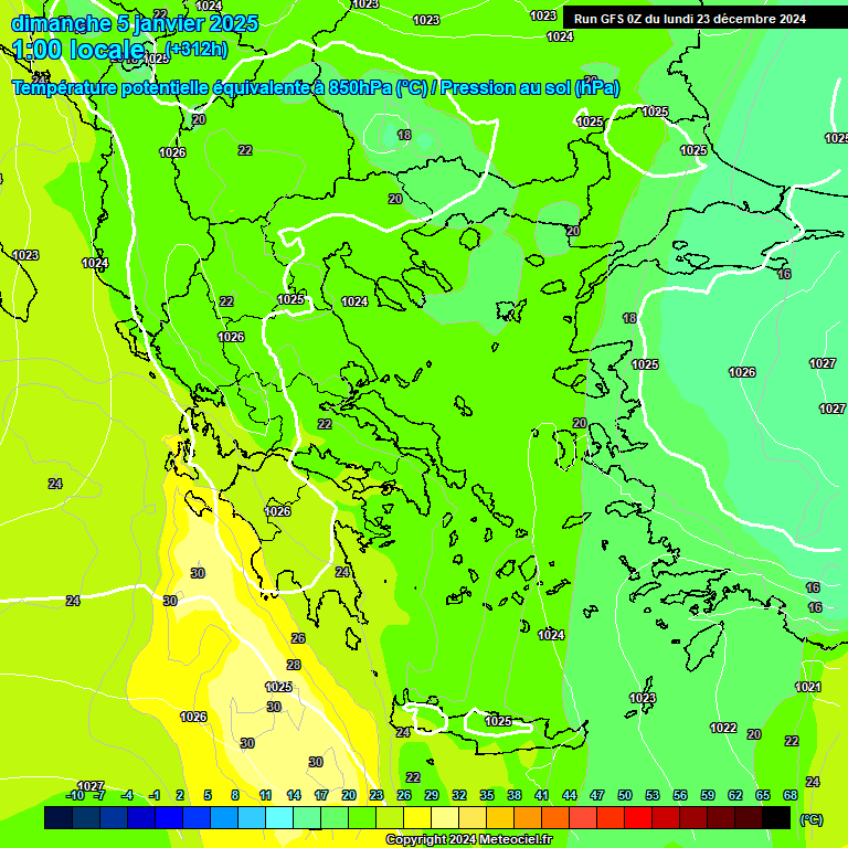 Modele GFS - Carte prvisions 