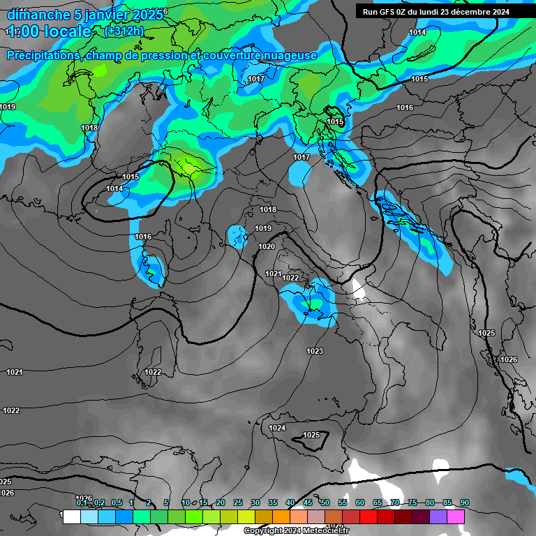 Modele GFS - Carte prvisions 