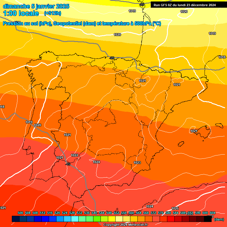 Modele GFS - Carte prvisions 