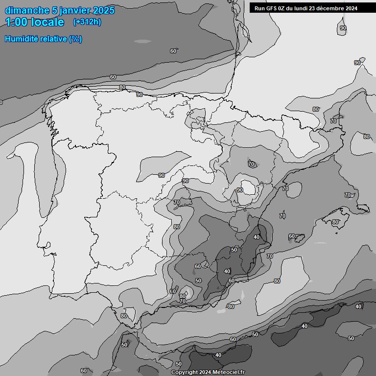 Modele GFS - Carte prvisions 