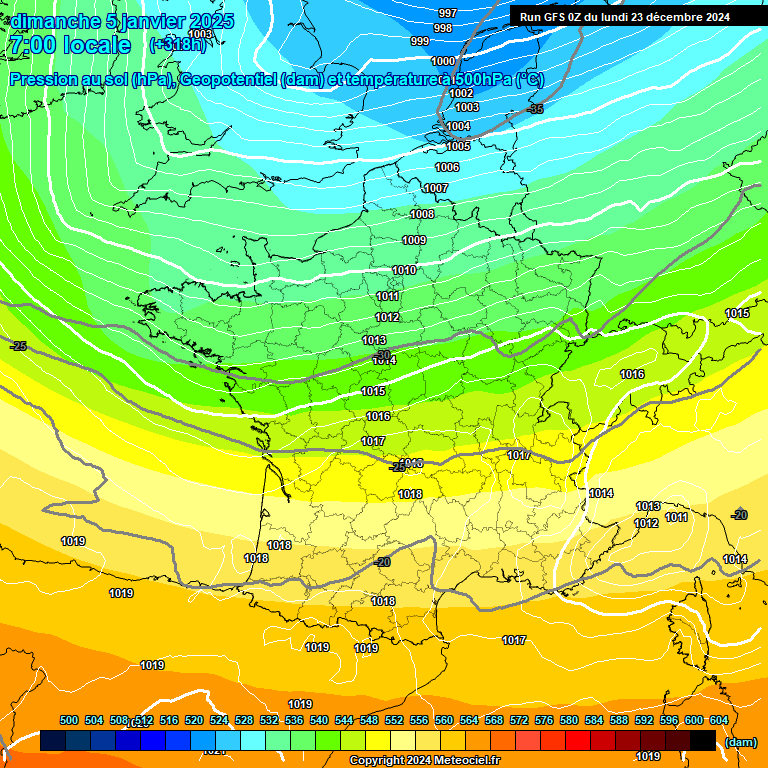 Modele GFS - Carte prvisions 