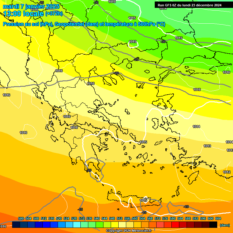 Modele GFS - Carte prvisions 