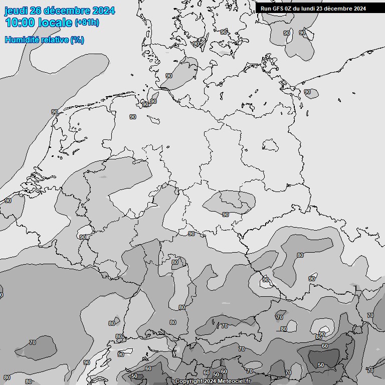 Modele GFS - Carte prvisions 