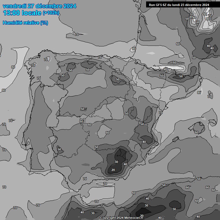 Modele GFS - Carte prvisions 