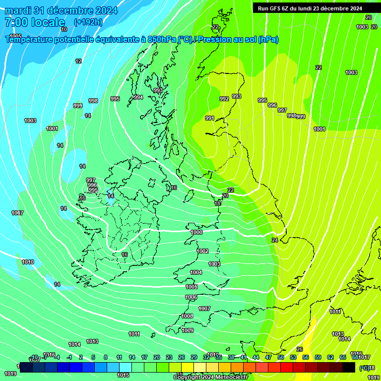 Modele GFS - Carte prvisions 