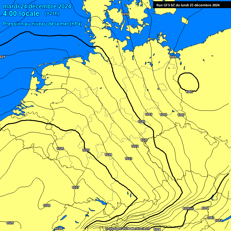 Modele GFS - Carte prvisions 