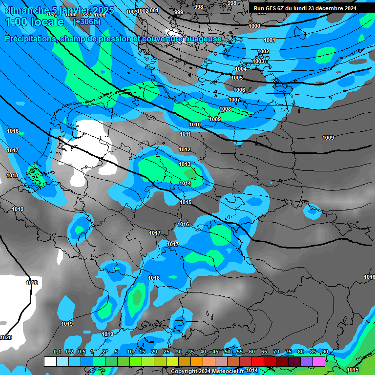 Modele GFS - Carte prvisions 