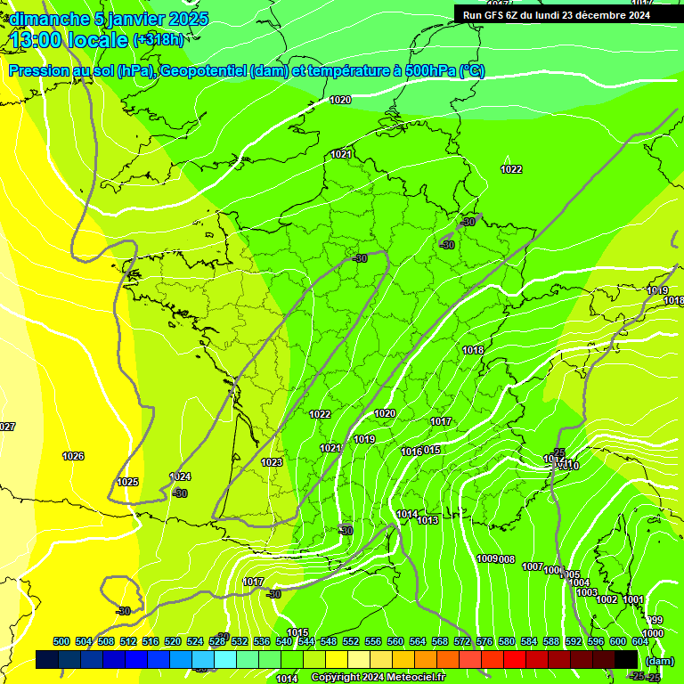 Modele GFS - Carte prvisions 